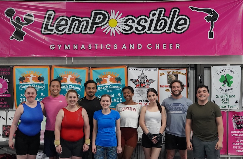 Adult gymnastics class at Amazium
