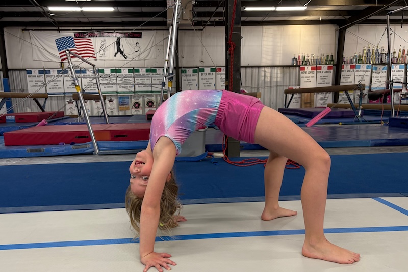 Beginner gymnastics class for ages 5 and up